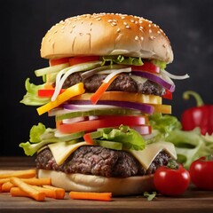 hamburger on a plate