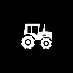 Tractor icon image isolated on black background