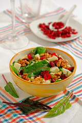 Salad with cranberries.