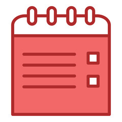 Memo Pad red line filled icon