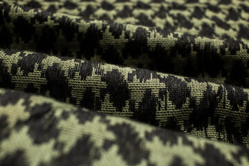 Keffieh scarf. The texture of the cotton traditional symbolic arabian scarf. Khaki back.