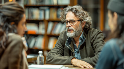 an older man in a library