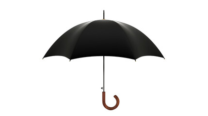 a black umbrella isolated on transparent background