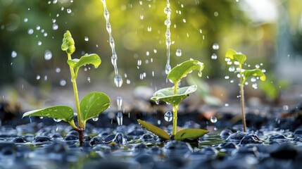 How to integrate sustainable water saving systems into your home, from rainwater harvesting to greywater recycling - obrazy, fototapety, plakaty