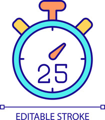 Time management technique RGB color icon. Work limiting, task decomposition. Workflow organization, focus control. Isolated vector illustration. Simple filled line drawing. Editable stroke