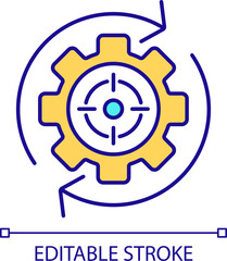 Performance goal persistance RGB color icon. Quality prioritization. Team management framework. Efficiency organization. Isolated vector illustration. Simple filled line drawing. Editable stroke