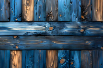 Close-up on wooden blue background, wood texture