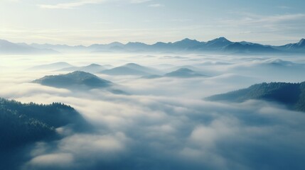 Ethereal wisps of fog drifting through a boundless expanse of pure white