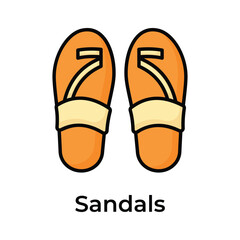 Visually perfect premium icon of ladies sandals in trendy style