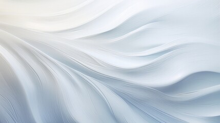 Feather-light strokes of white paint melting into a tranquil abyss, evoking serenity - obrazy, fototapety, plakaty