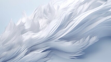 Feather-light strokes of white paint melting into a tranquil abyss, evoking serenity