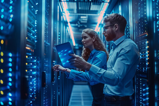 networking engineer, netwokring equiment, electrician at work, servers, server room, IT Administrator, Datacenter, service provider, database, computer server room, data storage, network hub and patch