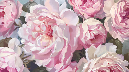 Close up of sweet pink English roses