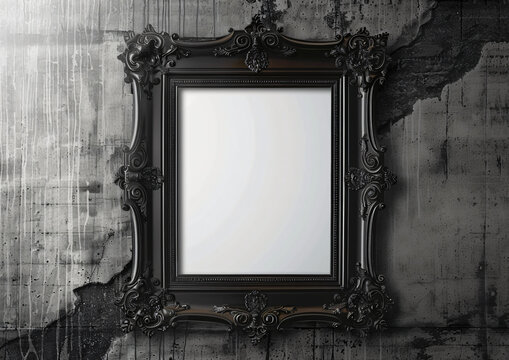 Black blank picture frame with transparent place for p