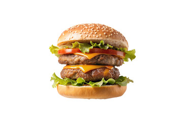 double burger on a transparent background