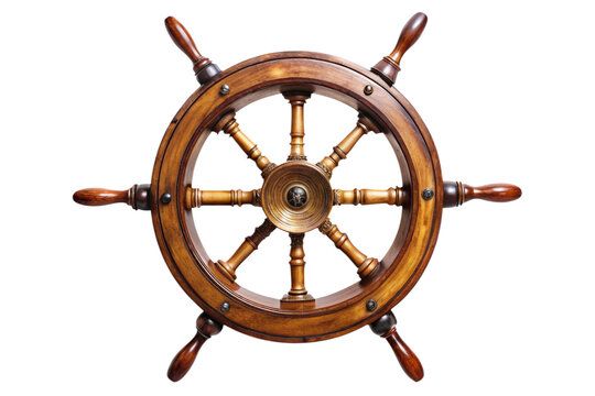 luxury pirate ship steering wheel on a transparent background
