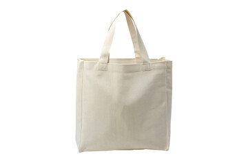 fabric white bag on a transparent background