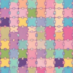 A seamless pattern of colorful puzzle pieces, the image highlights the concept of problem-solving and the joy of fitting the right piece. It's a playful take on collaboration and diversity.