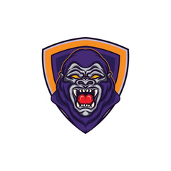 Gorilla head logo mascot design