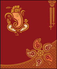 Indian wedding invitation card design. Vector illustration.