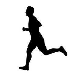 Fototapeta na wymiar silhouette of a man running on a white background vector