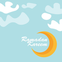 Fototapeta na wymiar sky moon ramadan kareem background