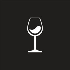 Wine glass icon with wine. Isolated sign glass of wine on light brown background. Vector illustration.