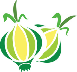 Onion logo. Isolated onion on white background
