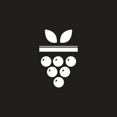 Bunch of grapes with leaf flat icon for food apps and websites