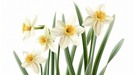 Fototapeta na wymiar Daffodils on a white background. Vector illustration.