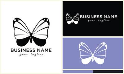 vector line butterfly logo template