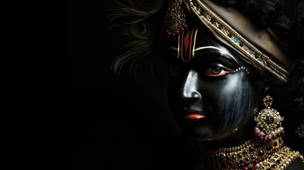 Dark Lord Krishna Portrait. Fictional Character Created By Generated By Generated AI.