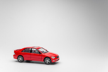 Red Toy car isolated on white background