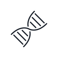 Obraz premium DNA editable stroke outline icon isolated on white background flat vector illustration. Pixel perfect. 64 x 64.