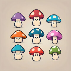 Charming Mushroom and Plant Sticker Collection