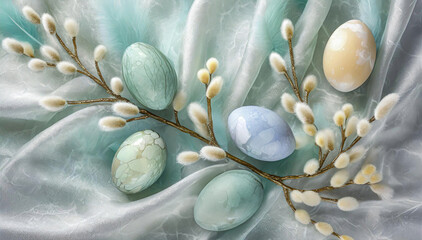 Wielkanoc, kolorowe pastelowe jajka pisanki - obrazy, fototapety, plakaty