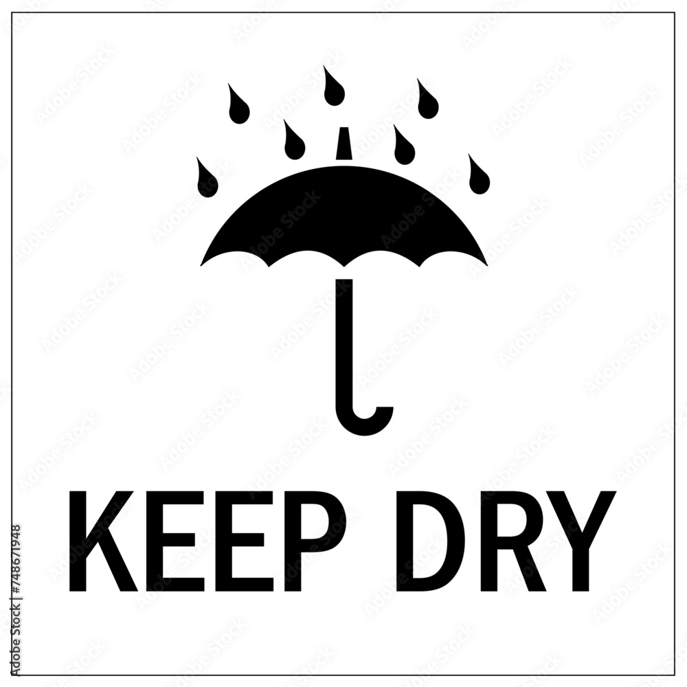 Wall mural keep dry shipping labels