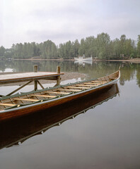 boat on the river,dalarna,sweden,sverige