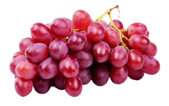 Plump Red Grapes on white background