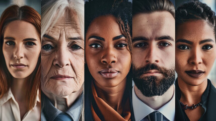 A diverse group of people showcasing different facial expressions including happiness, surprise, anger, and confusion