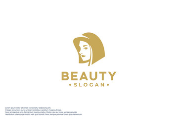 beauty women cartoon , illustration logo , elegance , vector template.
