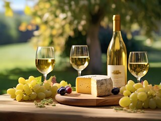 white wine and cheese