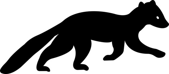 Marten silhouettes. marten from animals element wildlife outline vector isolated on transparent background flat black icon marten sign, symbol for web and mobile
