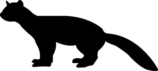 Marten silhouettes. marten from animals element wildlife outline vector isolated on transparent background flat black icon marten sign, symbol for web and mobile