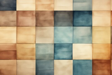 Modern abstract geometric blue and yellow square pattern background design for graphic projects