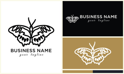 vector line butterfly logo template