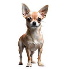 Charming Chihuahua Puppy Sitting in Studio, Isolated on White Background - Cute Brown and White Dog, Adorable Pet Portrait