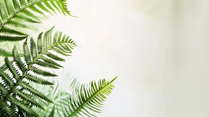 Green tropical fern leaf on an eco-friendly tree with copy space.
