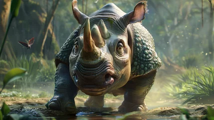 Foto op Canvas Fun rhinoceros © levit