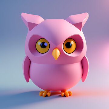 3d owl made with generative ai